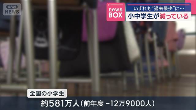 小中学生の人数が過去最少に　大学の在学者数は過去最多に　文科省調査（ANNニュース）